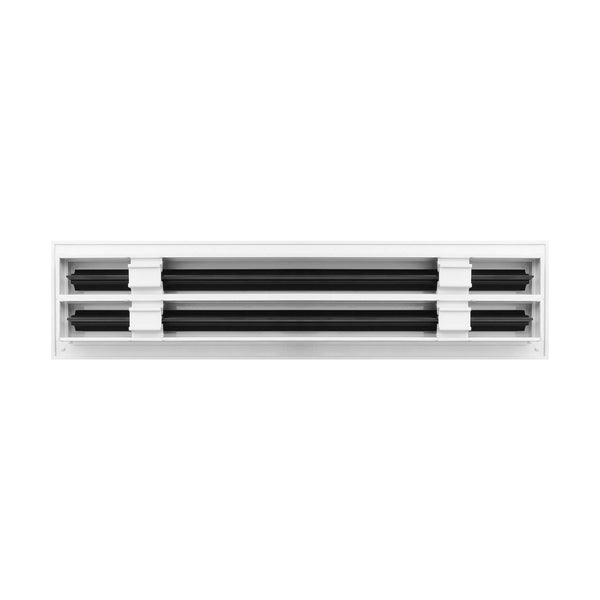 Back of 18 Inch 2 Slot Linear Air Vent Cover White - 18 Inch 2 Slot Linear Diffuser White - Texas Buildmart