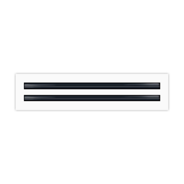 Front of 18 Inch 2 Slot Linear Air Vent Cover White - 18 Inch 2 Slot Linear Diffuser White - Texas Buildmart