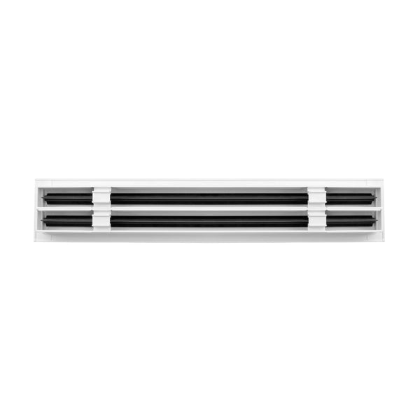 Back of 24 Inch 2 Slot Linear Air Vent Cover White - 24 Inch 2 Slot Linear Diffuser White - Texas Buildmart