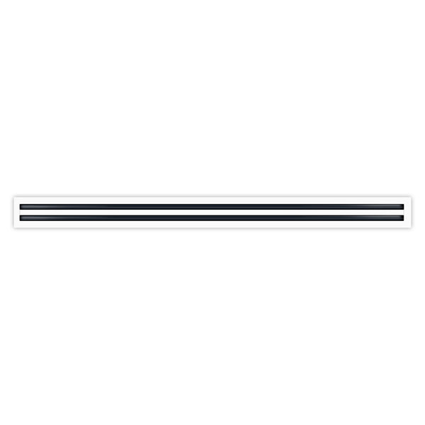 Front of 48 Inch 2 Slot Linear Air Vent Cover White - 48 Inch 2 Slot Linear Diffuser White - Texas Buildmart