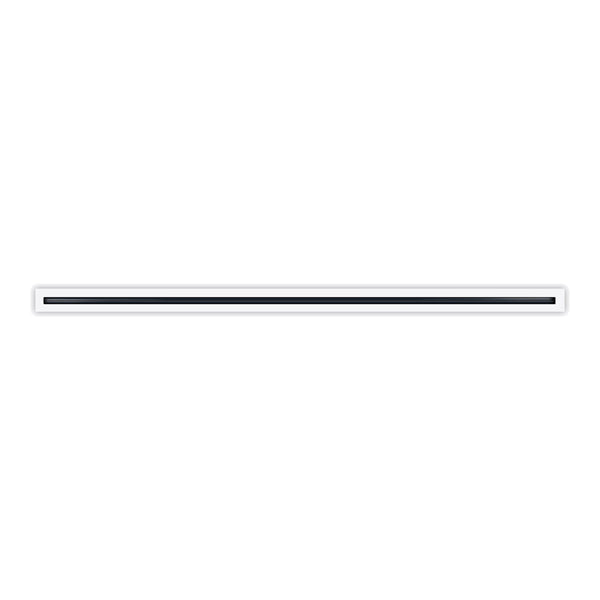 Front of 60 Inch 1 Slot Linear Air Vent Cover White - 60 Inch 1 Slot Linear Diffuser White - Texas Buildmart