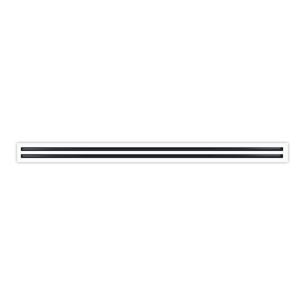 Front of 60 Inch 2 Slot Linear Air Vent Cover White - 60 Inch 2 Slot Linear Diffuser White - Texas Buildmart