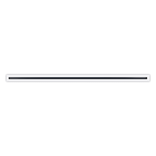 Front of 72 Inch 1 Slot Linear Air Vent Cover White - 72 Inch 1 Slot Linear Diffuser White - Texas Buildmart