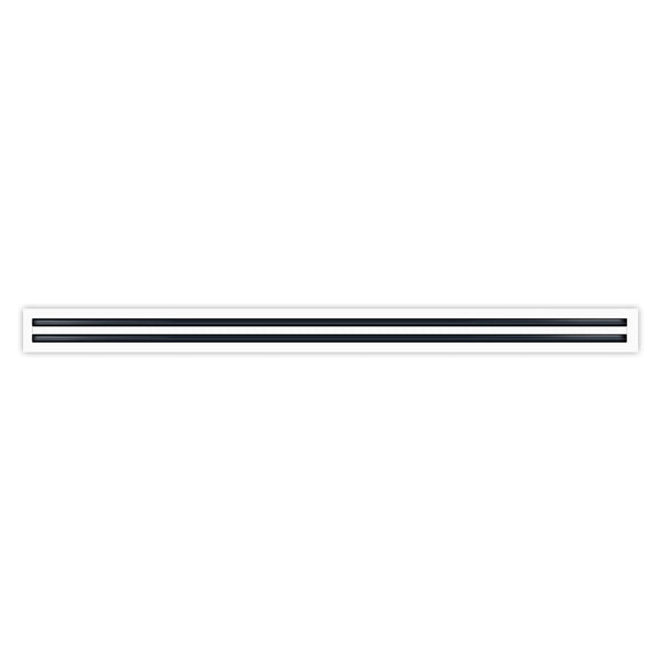 Front of 72 Inch 2 Slot Linear Air Vent Cover White - 72 Inch 2 Slot Linear Diffuser White - Texas Buildmart