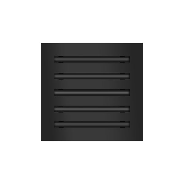 Front of 10x10 Modern Air Vent Cover Black - 10x10 Standard Linear Slot Diffuser Black - Texas Buildmart