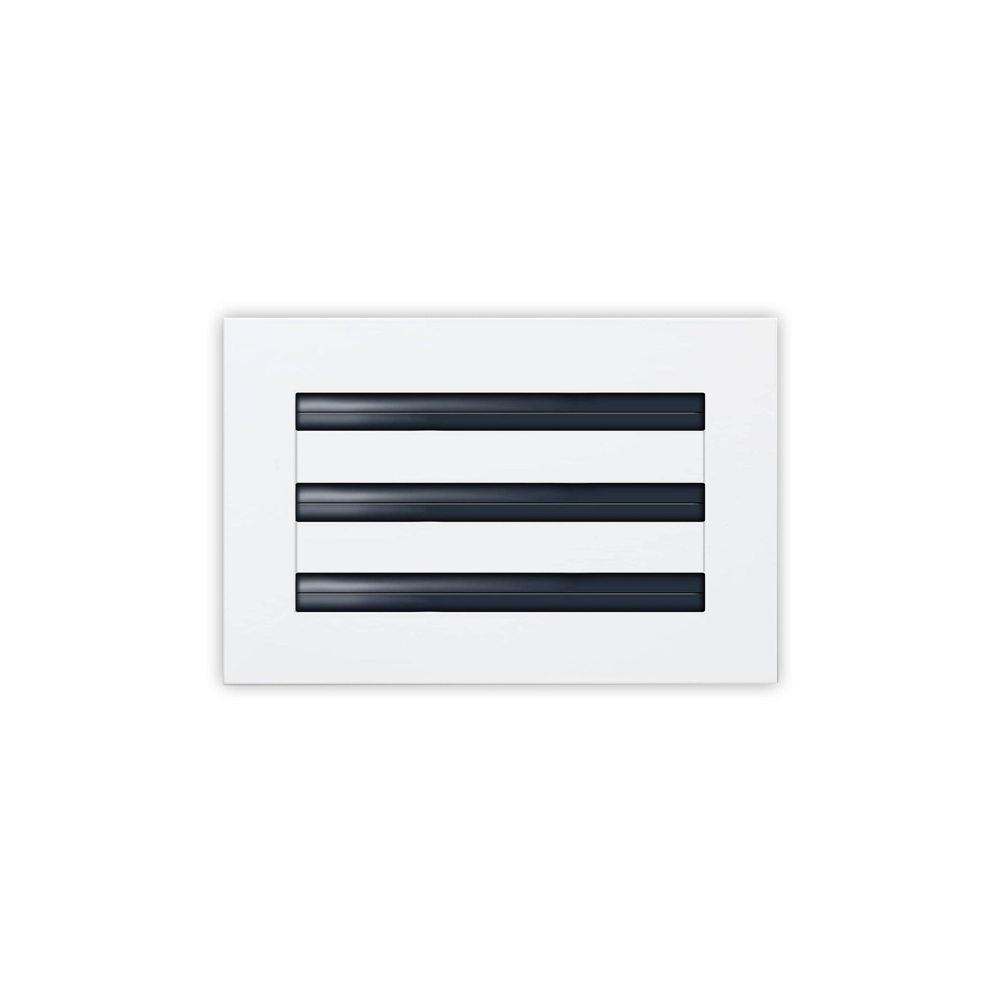Front of 10x6 Modern Air Vent Cover White - 10x6 Standard Linear Slot Diffuser White - Texas Buildmart