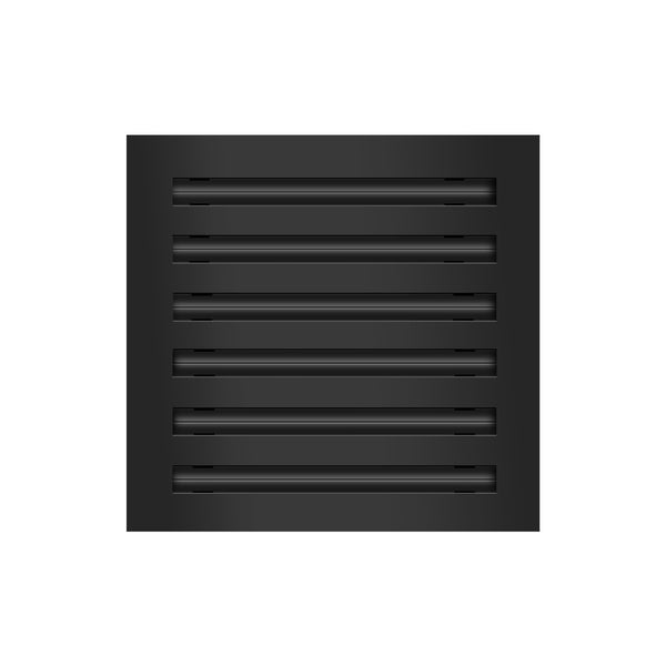 Front of 12x12 Modern Air Vent Cover Black - 12x12 Standard Linear Slot Diffuser Black - Texas Buildmart