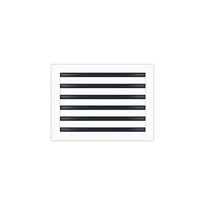 Front of 16x12 Modern Air Vent Cover White - 16x12 Standard Linear Slot Diffuser White - Texas Buildmart