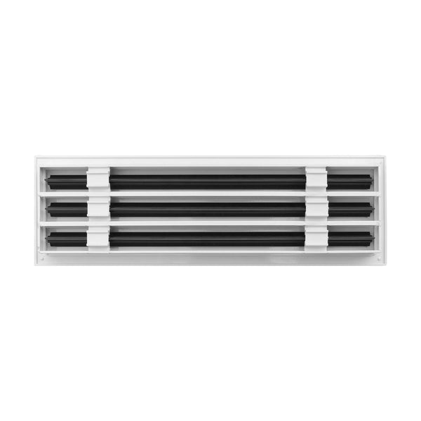 Back of 18 Inch 3 Slot Linear Air Vent Cover White - 18 Inch 3 Slot Linear Diffuser White - Texas Buildmart