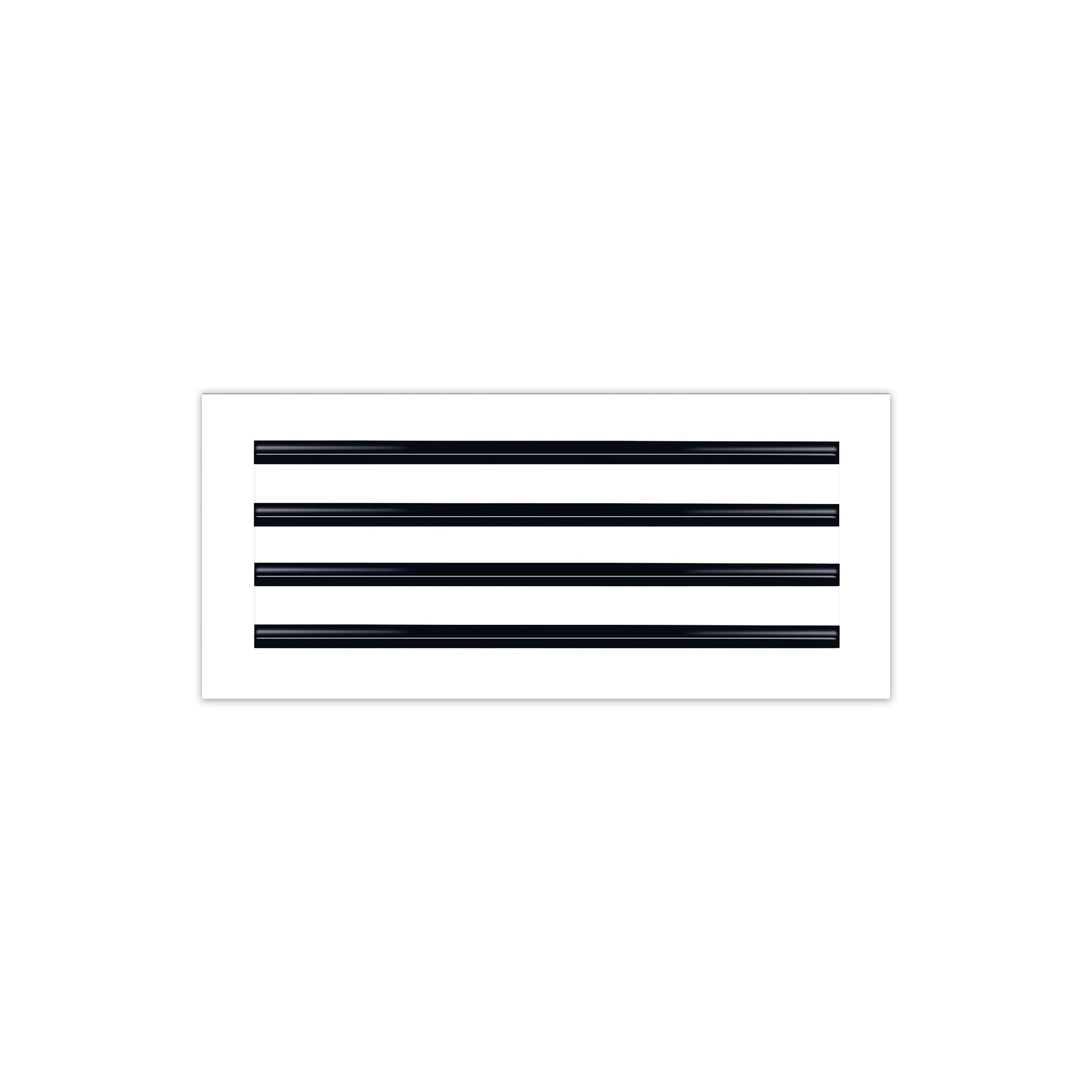 Front of 18x8 Modern Air Vent Cover White - 18x8 Standard Linear Slot Diffuser White - Texas Buildmart