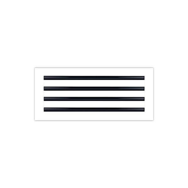 Front of 18x8 Modern Air Vent Cover White - 18x8 Standard Linear Slot Diffuser White - Texas Buildmart