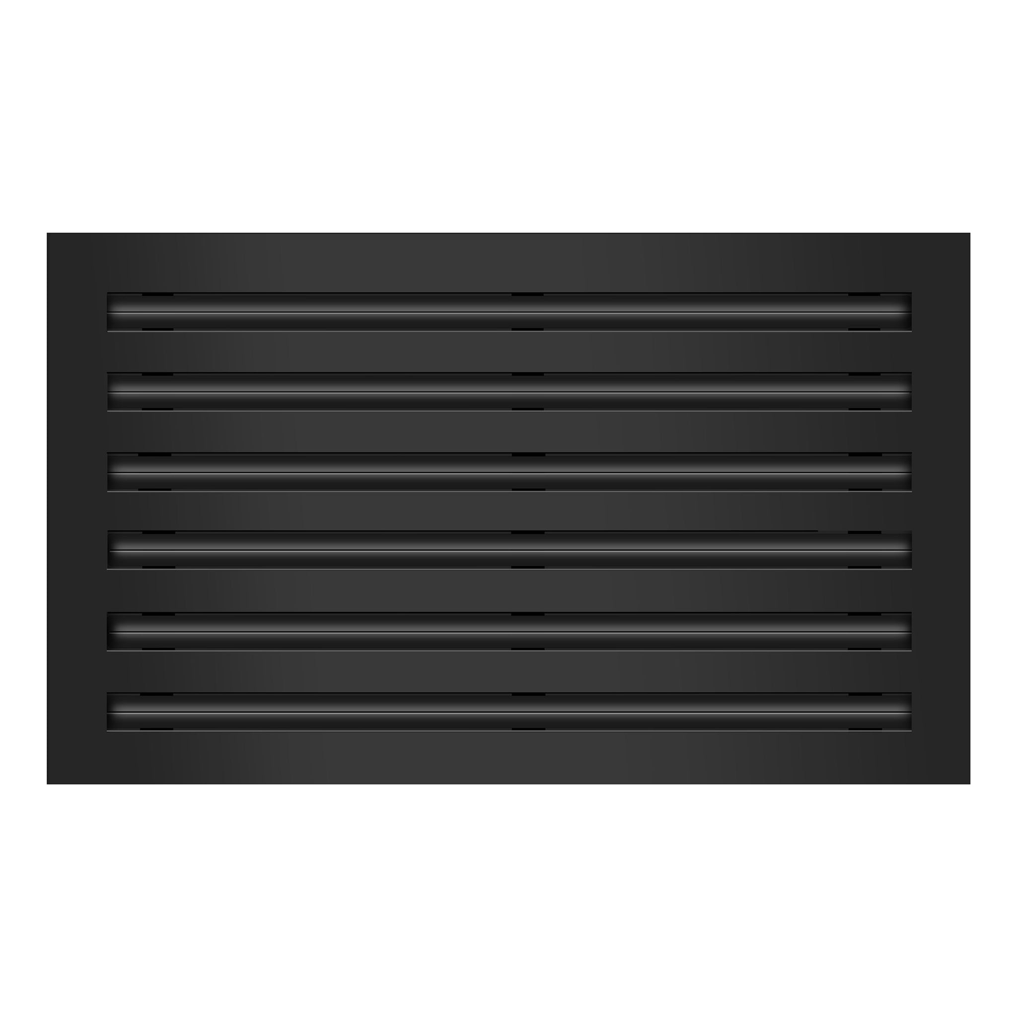 Front of 20x12 Modern Air Vent Cover Black - 20x12 Standard Linear Slot Diffuser Black - Texas Buildmart