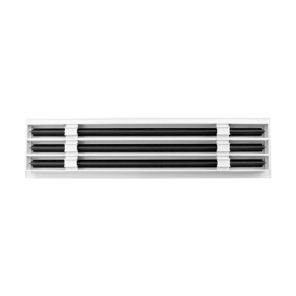 Back of 24 Inch 3 Slot Linear Air Vent Cover White - 24 Inch 3 Slot Linear Diffuser White - Texas Buildmart