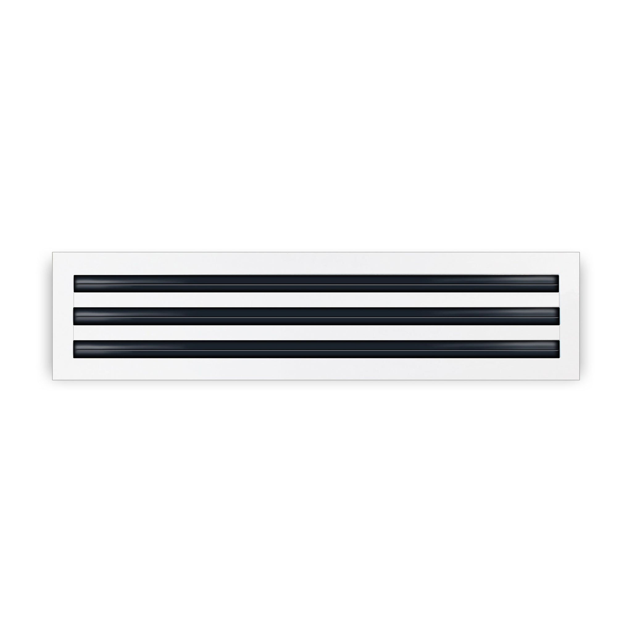 Front of 24 Inch 3 Slot Linear Air Vent Cover White - 24 Inch 3 Slot Linear Diffuser White - Texas Buildmart