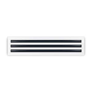 Front of 24 Inch 3 Slot Linear Air Vent Cover White - 24 Inch 3 Slot Linear Diffuser White - Texas Buildmart