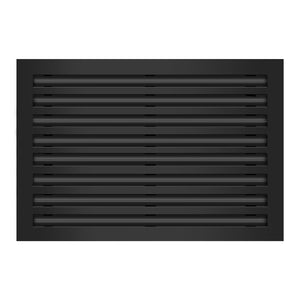 Front of 24x16 Modern Air Vent Cover Black - 24x16 Standard Linear Slot Diffuser Black - Texas Buildmart