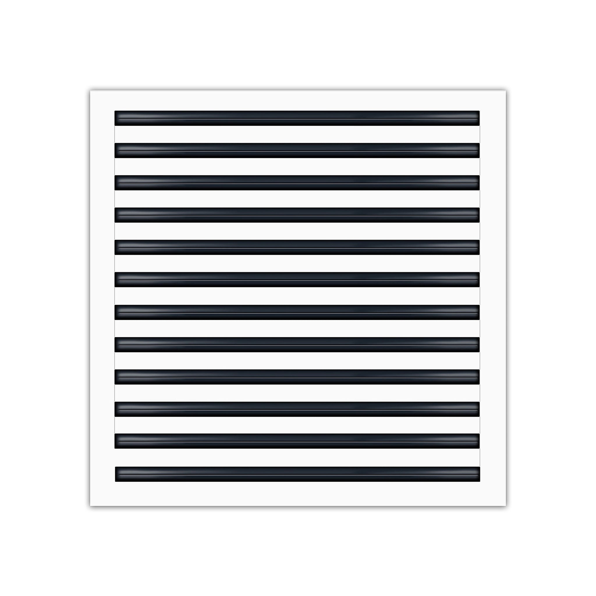 Front of 24x24 Modern Air Vent Cover White - 24x24 Standard Linear Slot Diffuser White - Texas Buildmart