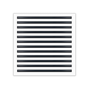Front of 24x24 Modern Air Vent Cover White - 24x24 Standard Linear Slot Diffuser White - Texas Buildmart