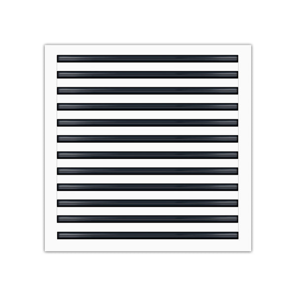 Front of 24x24 Modern Air Vent Cover White - 24x24 Standard Linear Slot Diffuser White - Texas Buildmart