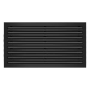 Front of 30x16 Modern Air Vent Cover Black - 30x16 Standard Linear Slot Diffuser Black - Texas Buildmart