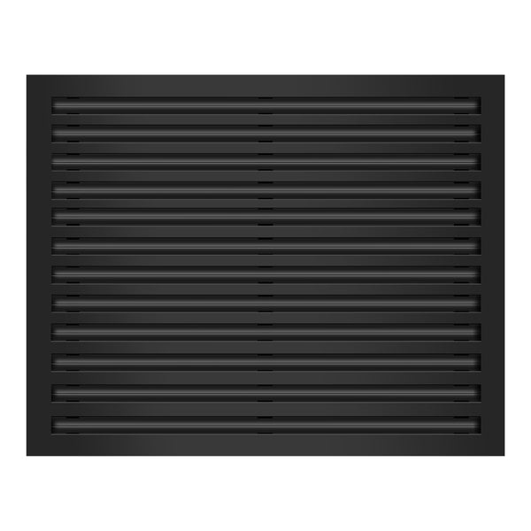 Front of 30x24 Modern Air Vent Cover Black - 30x24 Standard Linear Slot Diffuser Black - Texas Buildmart