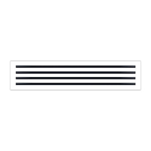 Front of 36x8 Modern Air Vent Cover White - 36x8 Standard Linear Slot Diffuser White - Texas Buildmart