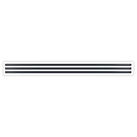 Front of 48 Inch 3 Slot Linear Air Vent Cover White - 48 Inch 3 Slot Linear Diffuser White - Texas Buildmart