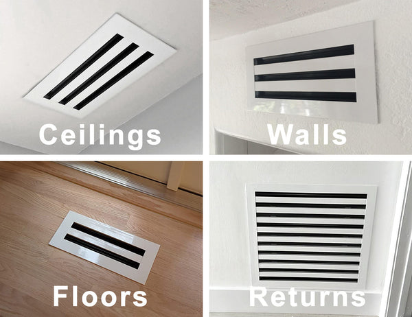 Lifestyle 3 of 24x24 Modern Air Vent Cover White - 24x24 Standard Linear Slot Diffuser White - Texas Buildmart