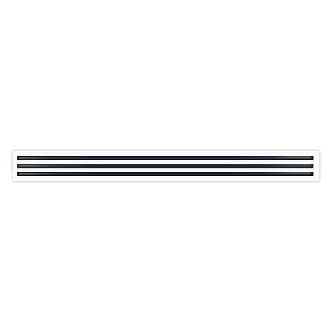 Front of 60 Inch 3 Slot Linear Air Vent Cover White - 60 Inch 3 Slot Linear Diffuser White - Texas Buildmart