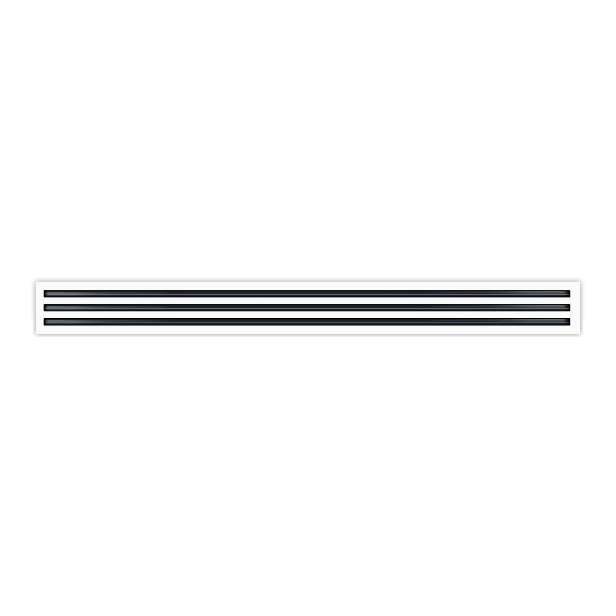Front of 72 Inch 3 Slot Linear Air Vent Cover White - 72 Inch 3 Slot Linear Diffuser White - Texas Buildmart